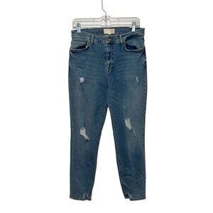 Current/Elliott Womens Distressed Blue Skinny Jeans Size 28 Cotton Blend